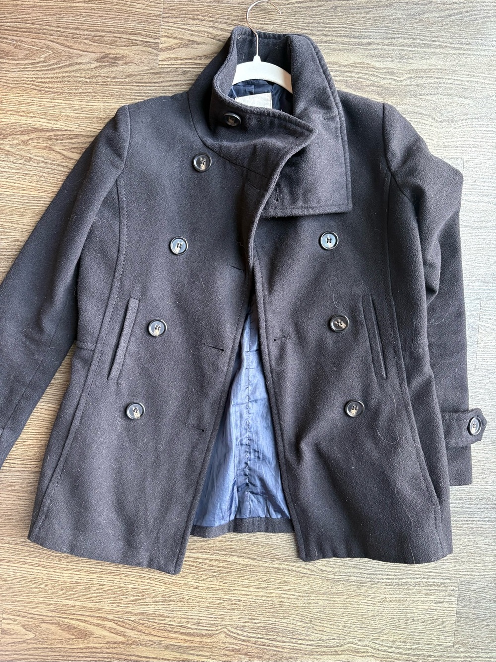 Black Double-Breasted Peacoat